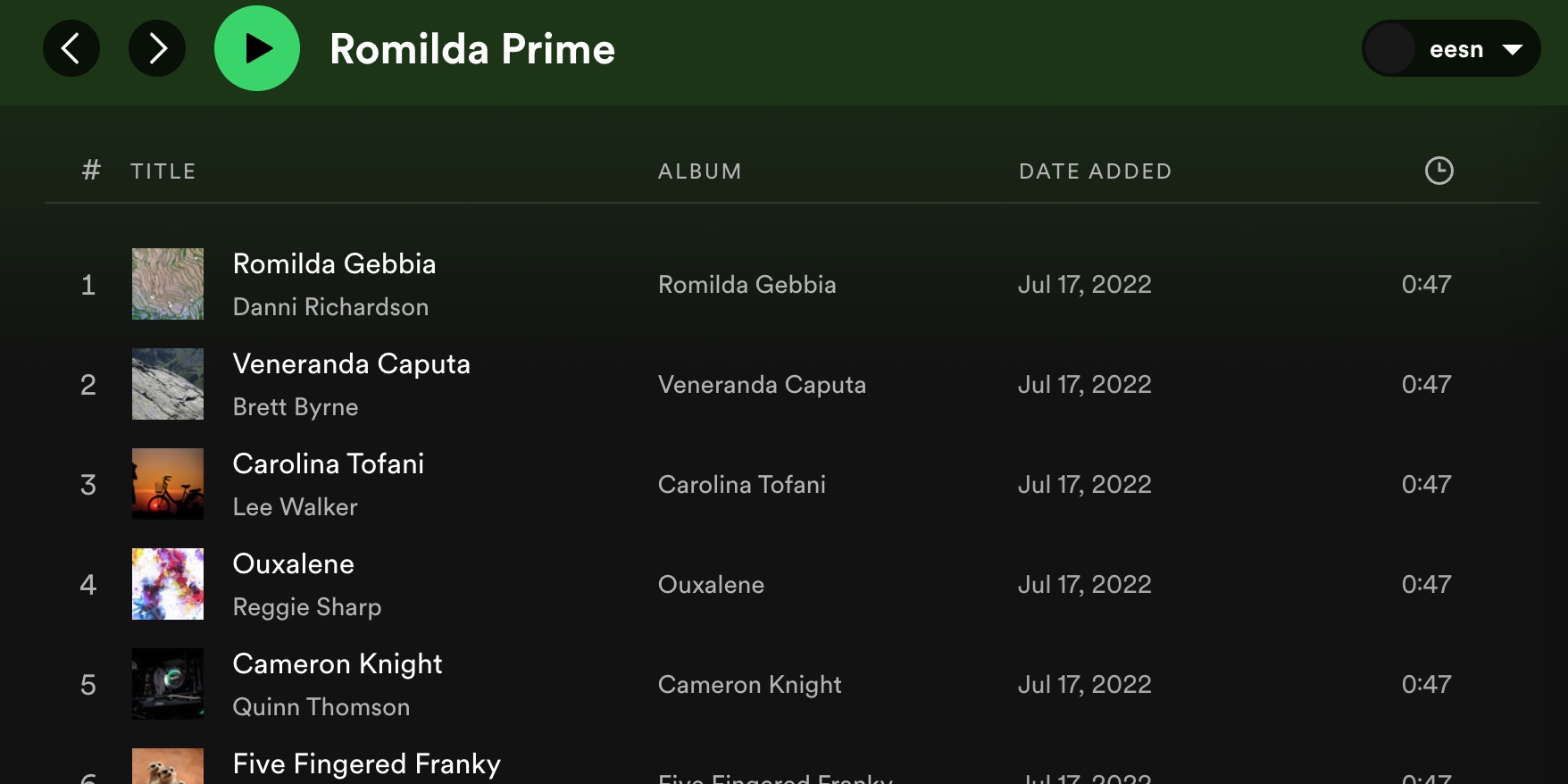 Romilda Prime playlist
