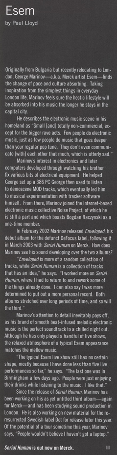 grooves #13 2003 scan - esem interview